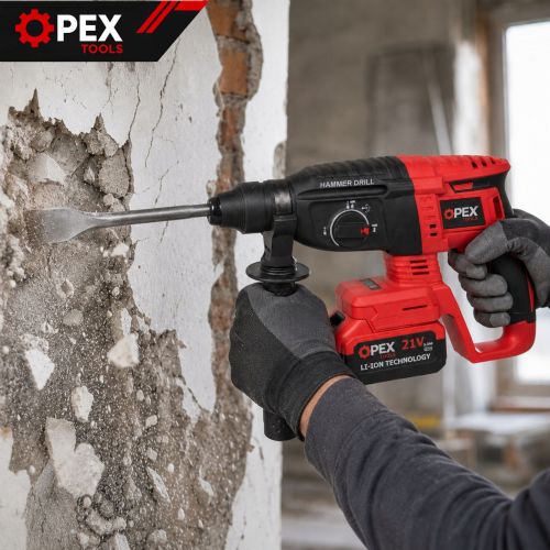 Cordless tool set 4in1 OPEX TOOLS OPX28007, 21 V, brushless, 2x 3 Ah, XXL case, red black