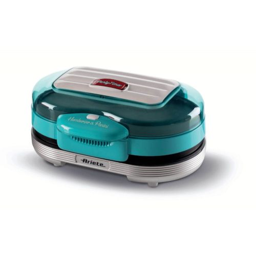 Žar za hamburgerje Maker Ariete Party Time (svetlo modra/srebrna, 1200 W, stil 50-ih)