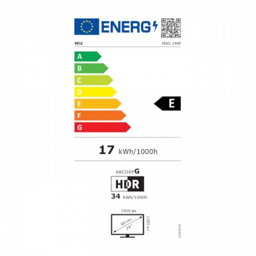 Monitor MSI MAG 244F 60,9 cm (23.8") / FHD / IPS / 200Hz / 0.5ms (GtG) / črn 60,9 cm / 1920x1080