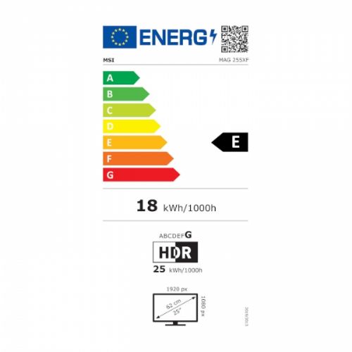 Monitor MSI MAG 255XF 63,5 cm (24.5") / FHD / IPS / 300Hz / 0.5ms (GtG) / črn 63,5 cm / 1920x1080