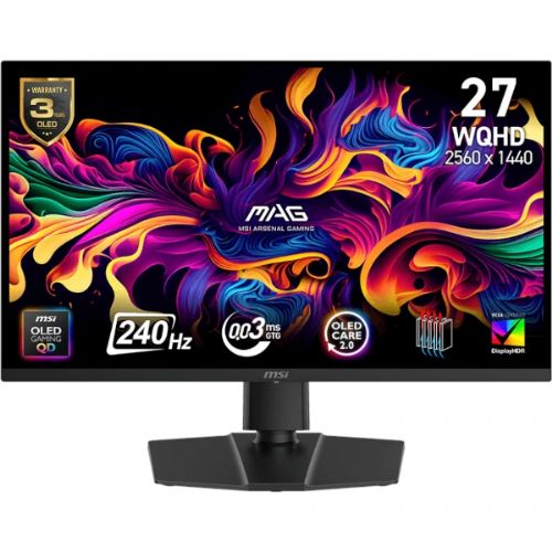 Monitor MSI MAG 273QP QD‑OLED X24 68,5 cm (27") / WQHD / 240Hz / 0.03ms (GtG) / črn - nastavljiv po višini