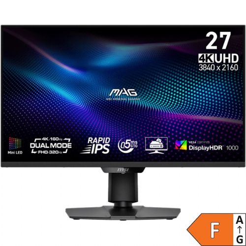 Monitor MSI MAG 274UPDF E16M / 27" / UHD / Rapid IPS / 160Hz / 0.5ms (GtG) / črn - nastavljiv po višini - PD 15W 68,5 cm / 3840x2160