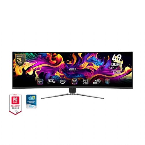 Monitor MSI MPG 491CQP 124,5 cm (49''), 5120 x 1440 (5K UHD), QD-OLED, 250 cd/m2, 144Hz, 0.03ms (GtG), ukrivljen (črn)