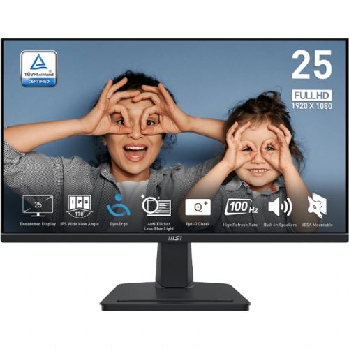 Monitor MSI PRO MP251 / 62,2 cm (24.5") / FHD / IPS / 100Hz / 1ms (MPRT)/300cd/m2/črna