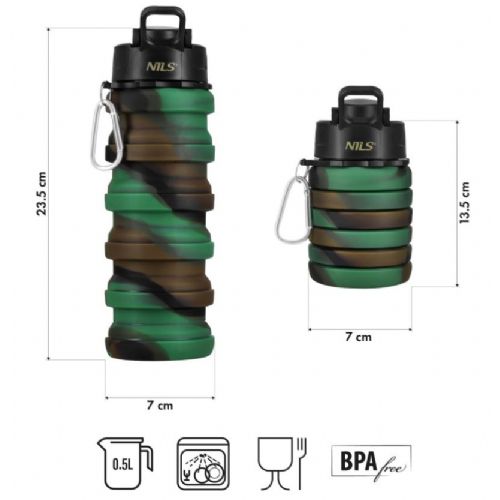 Collapsible silicone drink bottle