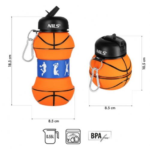 Foldable plastic bottle for kids basketball ball