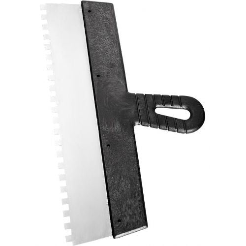 Toothed stainless steel trowel for laying ceramics 450mm