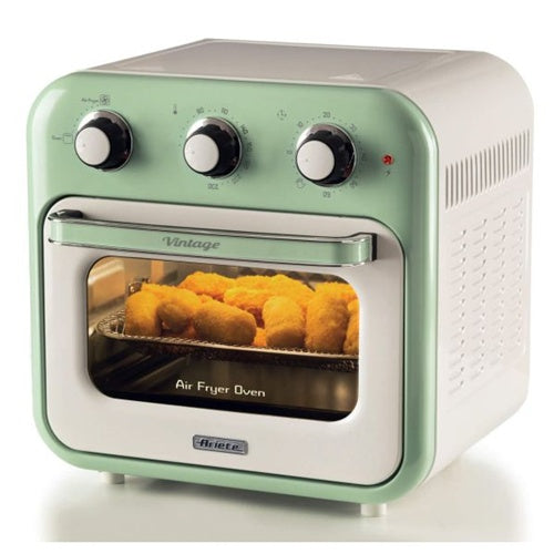 Ariete 3-in-1 Vintage Green Air Fryer and Mini Oven, 1350 W, for 16 L, white/light green
