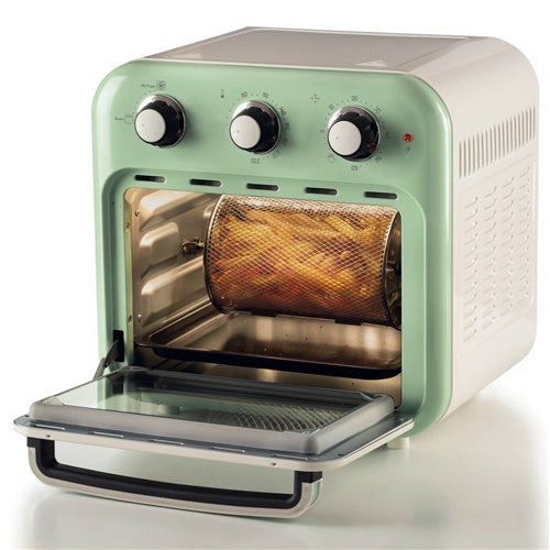 Ariete 3-in-1 Vintage Green Air Fryer and Mini Oven, 1350 W, for 16 L, white/light green