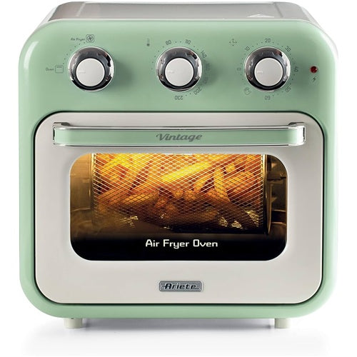 Ariete 3-in-1 Vintage Green Air Fryer and Mini Oven, 1350 W, for 16 L, white/light green