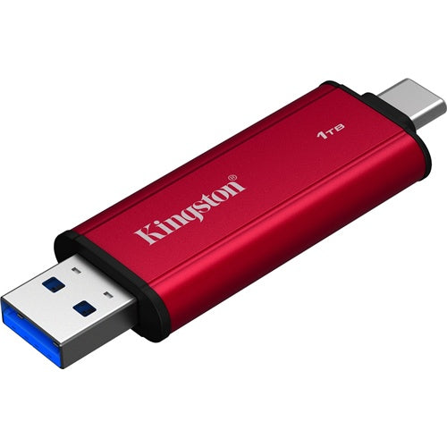 Zunanji SSD disk Kingston SPSD/1TB 1TB, USB-A/USB-C 3.2 Gen 2, hitrost branja 1.050 MB/s, prenosni, rdeč/črn