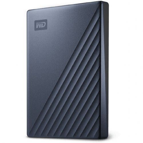 Zunanji HDD disk Western Digital My Passport Ultra 5 TB modro/črn, USB-C 3.2 Gen 1, strojno šifriranje, kovinsko ohišje