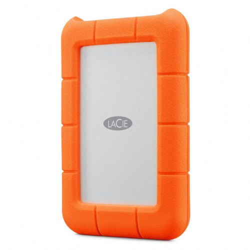 Zunanji trdi disk LaCie Rugged Mini 5 TB (srebrn/oranžen, Micro-USB-B 3.2 Gen 1 (5 Gbit/s))