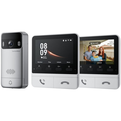 SwitchBot video doorbell with display (white/silver)