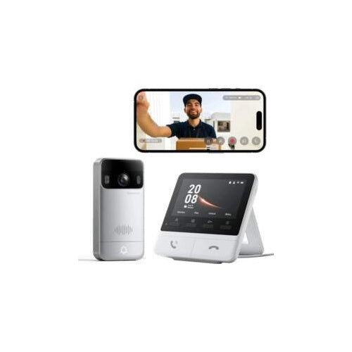 SwitchBot video doorbell with display (white/silver)