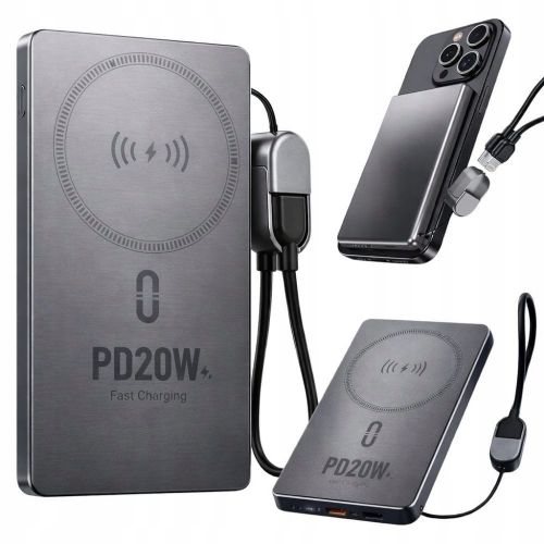 10000mAh portable battery with Lightning and USB wireless powerbank 20W