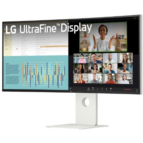 101,6 cm/40" (5120×2160) LG 40U990A-W 21:9 NanoIPS 5 ms 120Hz Thunderbolt 5 (96W) HDMI 2.1×2 DP2.1 USB-C KVM Verižna povezava Ukrivljen Bela