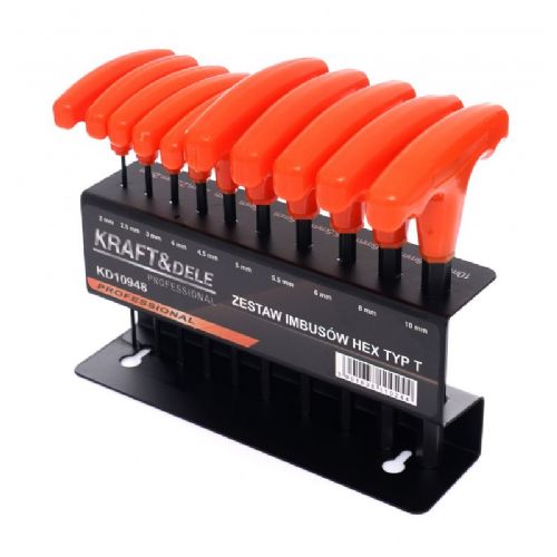10 Piece Allen T Key Set on Stand 2-10mm