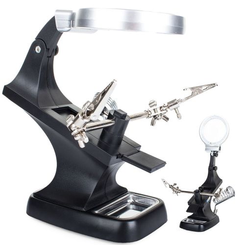 10 LED Magnifying Glass for Soldering - Third Hand and USB Holder