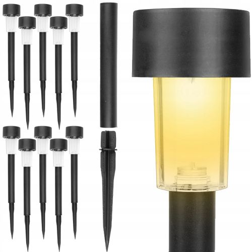 10x solar floor LED warm white garden lamp 37cm