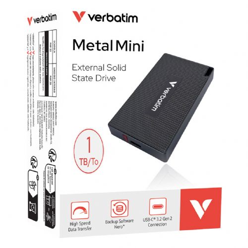 1TB Verbatim Metal Mini USB 3.2 tip AC