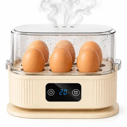 200W electric steamer for 6 eggs LCD touch beige