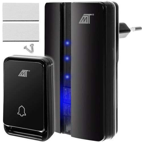 220V wireless doorbell 51 melodies up to 150m black