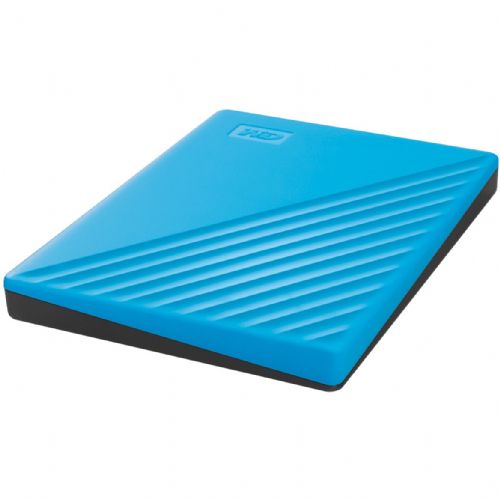 WD My Passport Portable HD Drive, 4 TB, 2,5 Zoll, USB 3.0, USB 2.0 kompatibel, blau