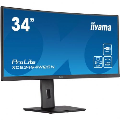 Monitor iiyama XCB3494WQSN 86,36 cm (34,0"), 3440x1440 (UWQHD), 300cd/m2, 0,4ms HDMI DisplayPort USB 3.0 Height Adj. Stand Speaker Black