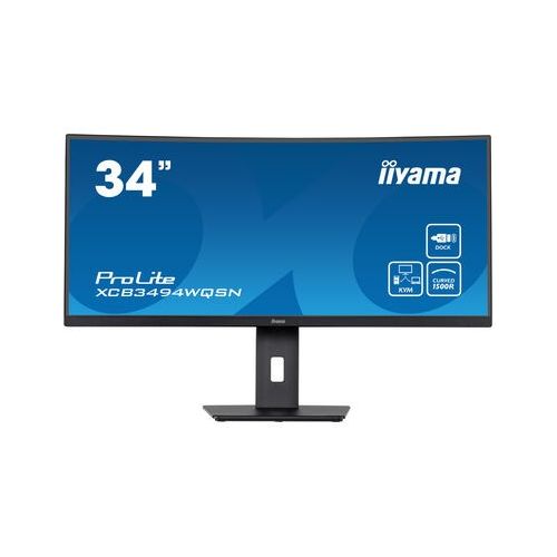 Monitor iiyama XCB3494WQSN 86,36 cm (34,0"), 3440x1440 (UWQHD), 300cd/m2, 0,4ms HDMI DisplayPort USB 3.0 Height Adj. Stand Speaker Black