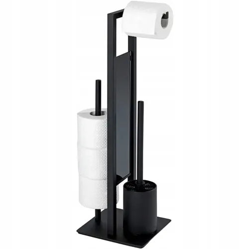 3 in 1 set stainless steel glass stand and toilet paper and brush holder