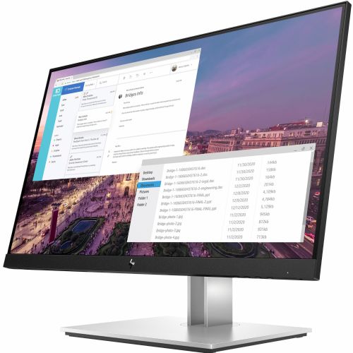 Monitor HP E23 G4 58,4cm (23''), 1920x1080 (FHD), 250cd/m2, IPS, 16:9, 5ms, HDMI, VGA, DisplayPort, USB, VESA, Pivot, Black