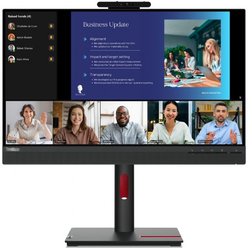Monitor Lenovo ThinkVision T24v-30 60,96 cm (24"), 250cd/m2, IPS 16:9 1920x1080 1000:1 250cd/m2 6ms 1xDP 1.2 1xHDMI 1.4 1xVGA USB HUB 75Hz 2x3W, črna