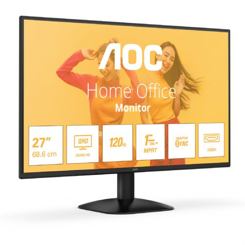 Monitor AOC Q27B35S3 68,6 cm (27"), 2560x1440 (QHD), IPS, 300 cd/m2, 4ms, 16:09 HDMI+DP IPS črne barve