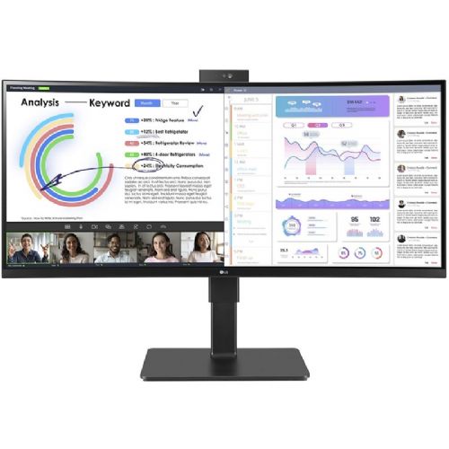 Monitor LG 34BQ77QC 86,4 cm (34"), 3440x1440 (UWQHD), 300 cd/m2, 21:9 5ms IPS HDMI USB-C 90W, UWQHD črna