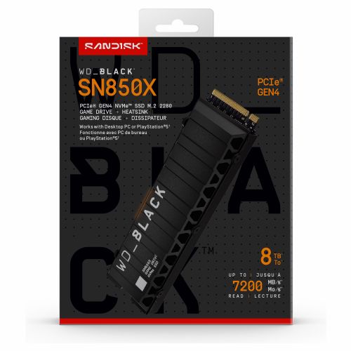Vgradni SSD disk WD SN850X 8TB M.2 PCIe 4.0 NVMe hladilnik