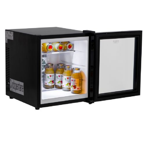 Adler AD 8088 Minikühlschrank, 28 l, thermoelektrische Kühlung 5–18 °C, Glastür, LED-Beleuchtung, schwarz