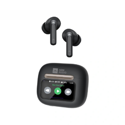 AGM Buds 9 Bluetooth 5.4 Headphones, ANC up to -25 dB, 13 mm speakers, touchscreen, IPX4 - black