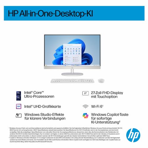 Večnamenski računalnik HP 27-cr2275ng CU7 255U/16GB/512SSD/W11 Home White