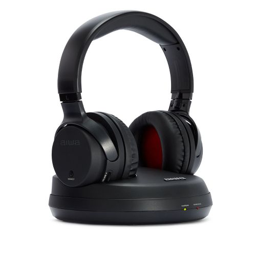 AIWA Wireless RF Headphones with Charging Dock for All Audio and TV Devices WHF-930D