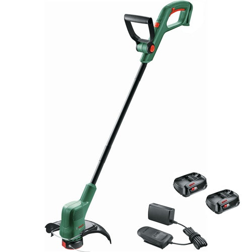 Cordless string mower Bosch EasyGrassCut 18-260, 18 V, 2 x Li-Ion battery 2.0 Ah, cutting width up to 26 cm, green-black