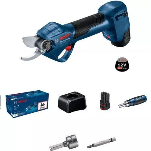 Bosch GGP 12V-25 Professional Cordless Garden Shears, 12 Volt (Blue/Black, 2x 3.0 Ah Lithium-Ion Battery)
