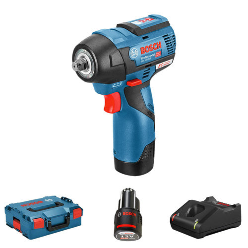 Cordless impact driver Bosch GDS 12V-115 Professional, 12 volts (blue/black, 2x 3.0 Ah lithium-ion battery, in L-BOXX)