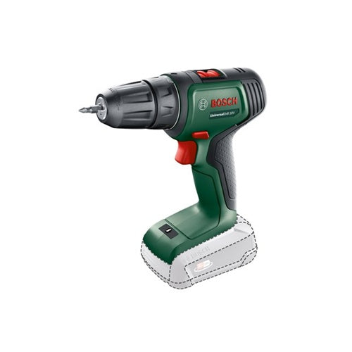 Cordless drill driver Bosch UniversalDrill 18 V, Li-Ion battery 2.5 Ah, case, green/black