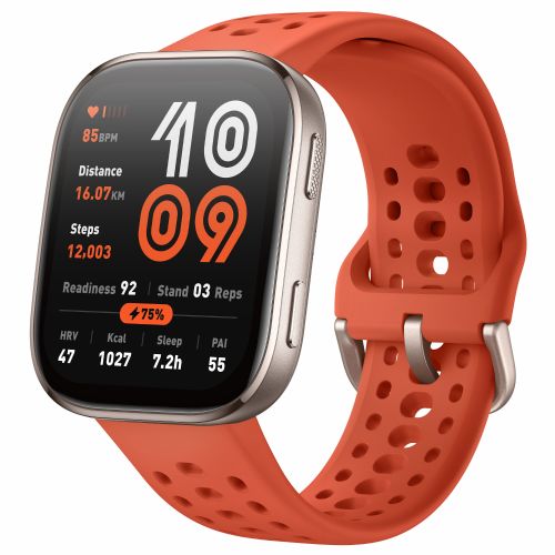 Pametna ura Amazfit Bip 6 46 mm AMOLED zaslon, GPS, merilnik srčnega utripa, 5 ATM, rdeča
