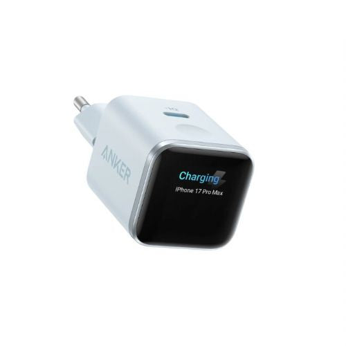 Anker Nano 45W Smart Display Charger, USB-C, fast charging, Care Mode, blue