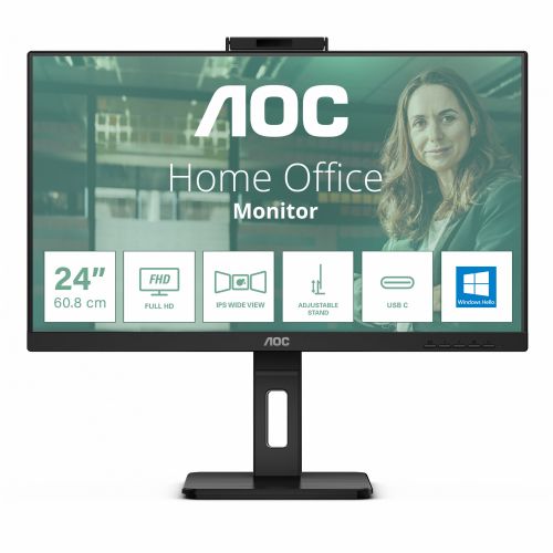 Monitor AOC Pro-line 24P3CW 60,5 cm (23,8"), 1920x1080 (FHD), 16:9 FHD IPS 4ms 75Hz HDMI DP USB-C 65W, črn zvočnik