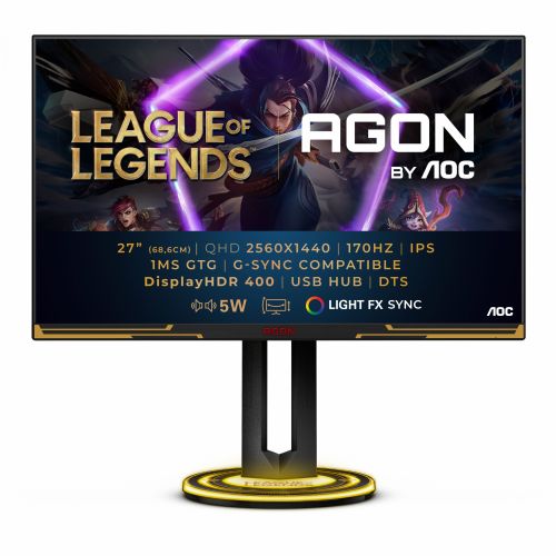 Monitor AOC AG275QXL 68,6 cm (27"), 2560 x 1440 (QHD), IPS, 400 cd/m2, 170Hz, HDMI, DP