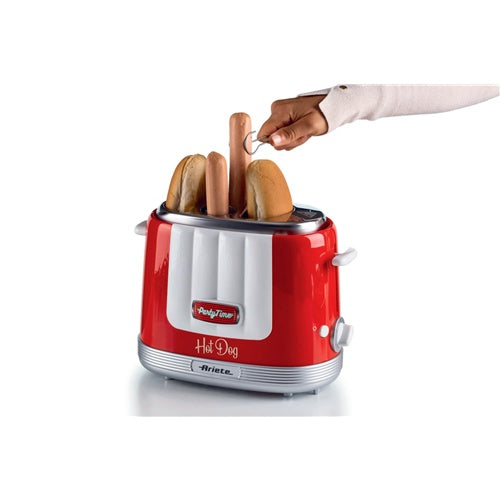 Aparat za hot doge Ariete Party Time (rdeč/bel, 650 W, v stilu 50-ih)