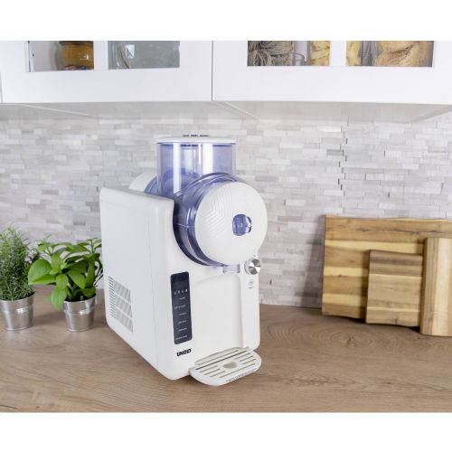 Aparat za sladoled 2 v 1 za ledeno kašo in mehki sladoled SOFIE (bel, za 1500 ml ledene kaše ali mehkega sladoleda, kompresor 150 W)